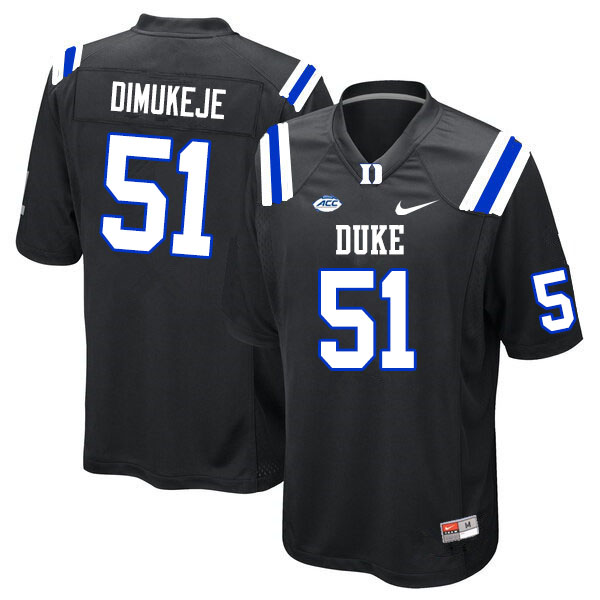 Men #51 Victor Dimukeje Duke Blue Devils College Football Jerseys Sale-Black - Click Image to Close